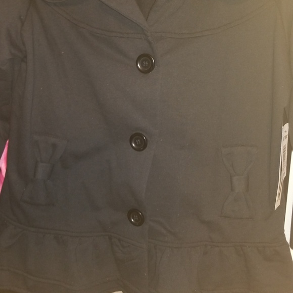 Mod Modele Crop Ruffle Bow Trim Blazer XL NWT - Picture 4 of 6